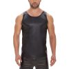 Men Sexy Leather Tank Top, Shiny Soft Matte Leather
